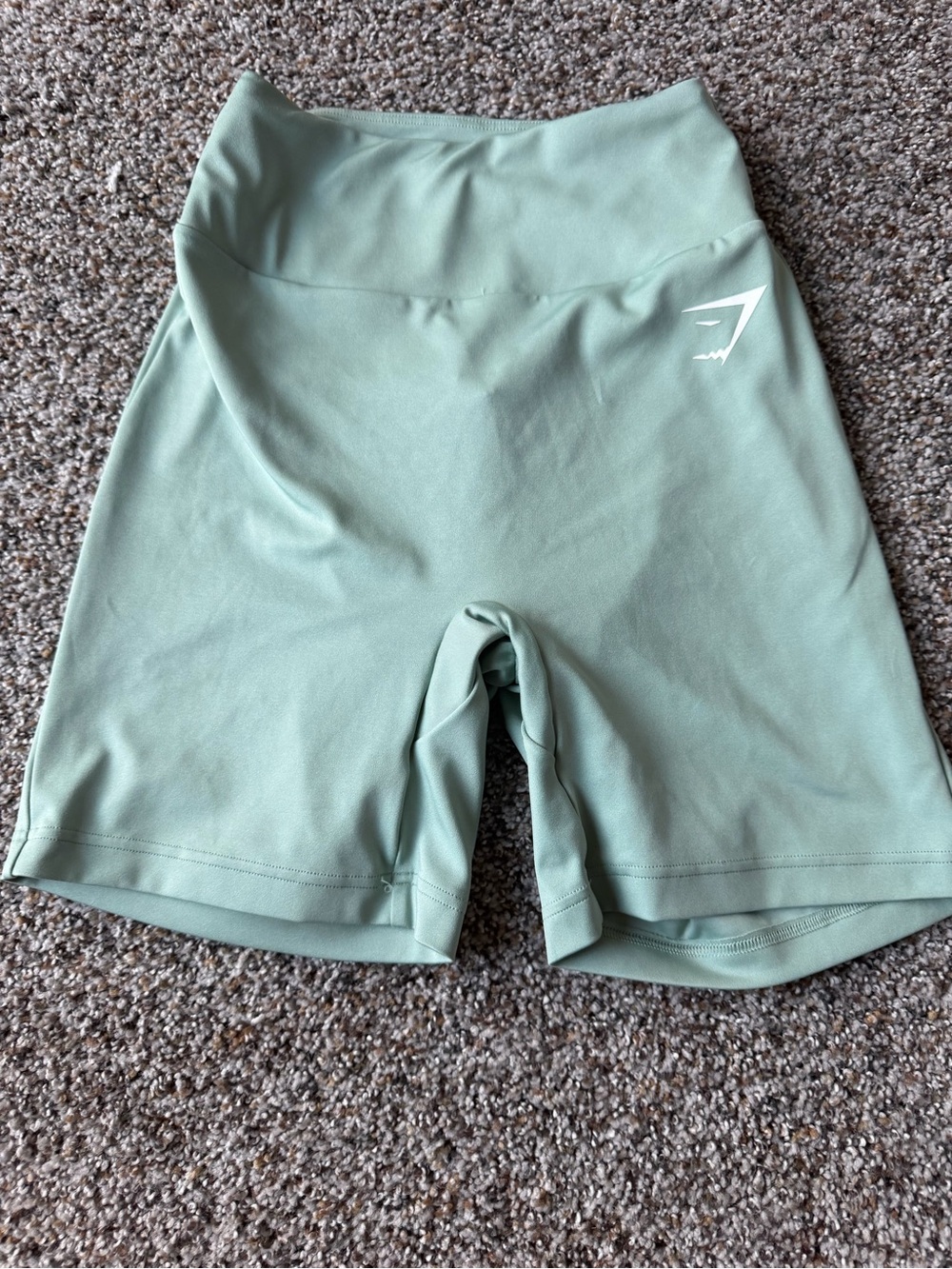 Gymshark Women's XS Sage Mint Green Scrunch Bum Biker Shorts High Waist Gym